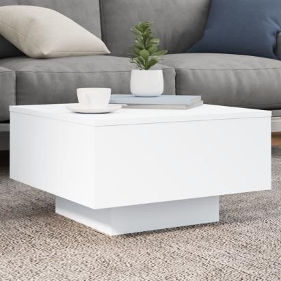 Măsuță de cafea cu lumini LED, alb, 55x55x31 cm GartenMobel Dekor