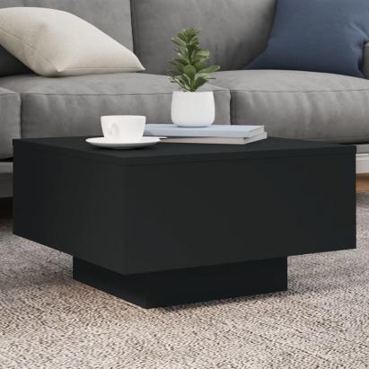 Măsuță de cafea cu lumini LED, negru, 55x55x31 cm GartenMobel Dekor