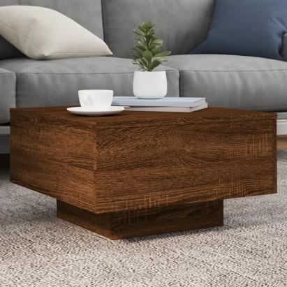 Măsuță de cafea cu lumini LED, stejar maro, 55x55x31 cm GartenMobel Dekor