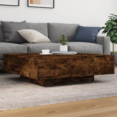 Măsuță de cafea cu lumini LED, stejar fumuriu, 100x100x31 cm GartenMobel Dekor
