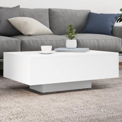 Măsuță de cafea cu lumini LED, alb, 85x55x31 cm GartenMobel Dekor