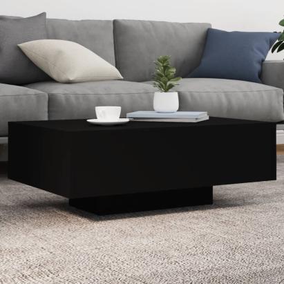 Măsuță de cafea cu lumini LED, negru, 85x55x31 cm GartenMobel Dekor