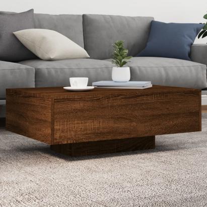 Măsuță de cafea cu lumini LED, stejar maro, 85x55x31 cm GartenMobel Dekor