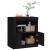 Servantă cu lumini LED, negru, 60,5x37x67 cm GartenMobel Dekor