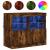 Servantă cu lumini LED, stejar fumuriu, 81x37x67 cm GartenMobel Dekor
