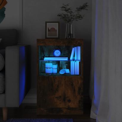 Servantă cu lumini LED, stejar fumuriu, 41x37x67 cm GartenMobel Dekor