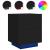 Noptiere cu lumini LED, 2 buc., negru, lemn prelucrat GartenMobel Dekor