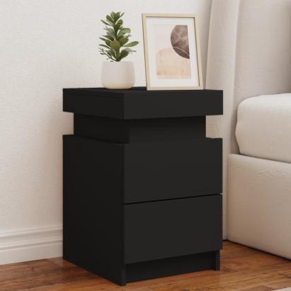Noptieră cu lumini LED, negru, 35x39x55 cm GartenMobel Dekor