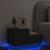 Noptieră cu lumini LED, negru, 70x36x40,5 cm GartenMobel Dekor