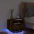 Noptiere cu lumini LED, stejar fumuriu, 40x39x37 cm GartenMobel Dekor