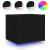 Noptiere montate pe perete cu lumini LED, 2 buc., negru GartenMobel Dekor