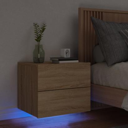 Noptieră montată pe perete cu lumini LED, stejar sonoma GartenMobel Dekor