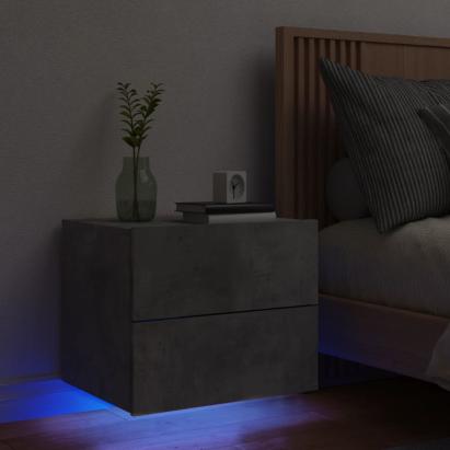 Noptieră montată pe perete cu lumini LED, gri beton GartenMobel Dekor