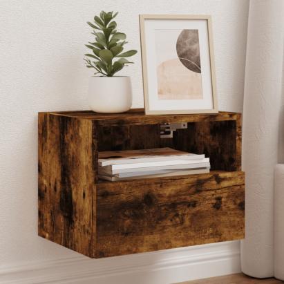 Comodă TV de perete stejar fumuriu 40x30x30 cm lemn prelucrat GartenMobel Dekor