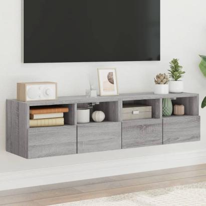 Comode TV de perete, 2 buc., gri sonoma, 60x30x30 cm, lemn GartenMobel Dekor