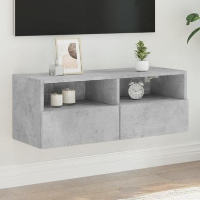 Comode TV de perete, gri beton, 80x30x30 cm, lemn prelucrat GartenMobel Dekor