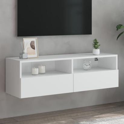Comodă TV de perete, alb, 100x30x30 cm, lemn prelucrat GartenMobel Dekor