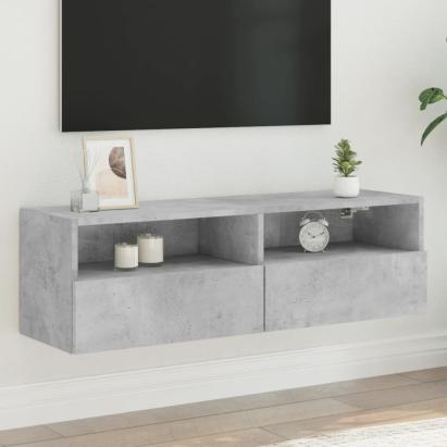 Comodă TV de perete, gri beton, 100x30x30 cm, lemn prelucrat GartenMobel Dekor