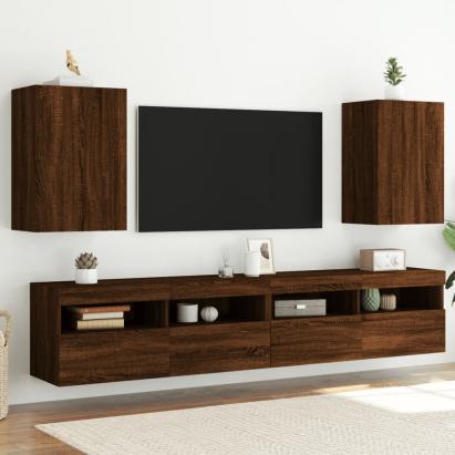 Comodă TV de perete, 2 buc., stejar maro, 40,5x30x60 cm, lemn GartenMobel Dekor