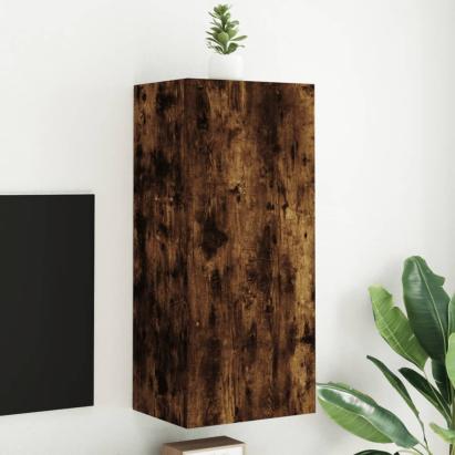 Comodă TV de perete stejar fumuriu 40,5x30x90 cm lemn prelucrat GartenMobel Dekor
