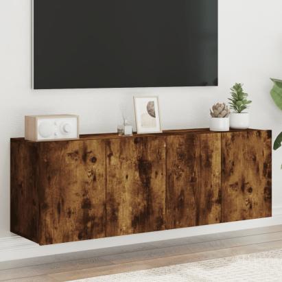 Comodă TV de perete, 2 buc. stejar fumuriu, 60x30x41 cm GartenMobel Dekor