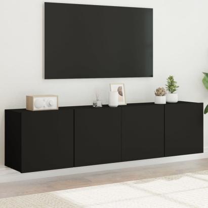 Comodă TV de perete, 2 buc. negru, 80x30x41 cm GartenMobel Dekor
