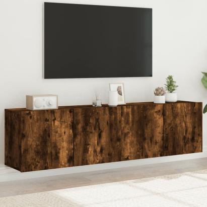 Comodă TV de perete, 2 buc. stejar fumuriu, 80x30x41 cm GartenMobel Dekor