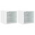 Comode TV de perete cu lumini LED, 2 buc., alb, 30x28,5x30 cm GartenMobel Dekor