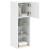 Comode TV cu lumini LED, 2 buc., alb, 30,5x30x90 cm GartenMobel Dekor