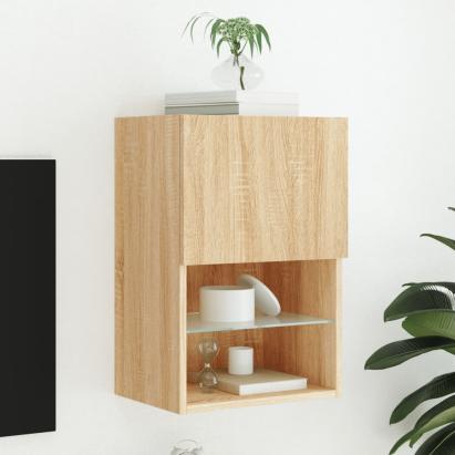 Comodă TV cu lumini LED, stejar sonoma, 40,5x30x60 cm GartenMobel Dekor
