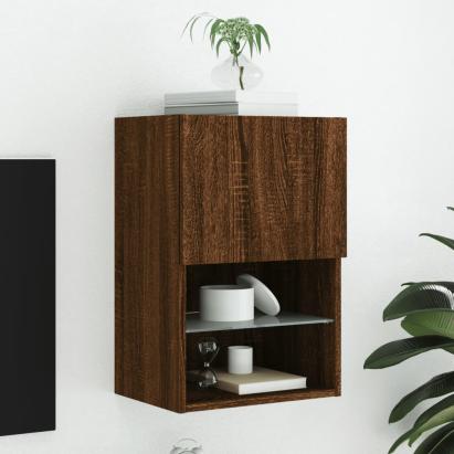 Comodă TV cu lumini LED, stejar maro, 40,5x30x60 cm GartenMobel Dekor