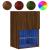Comode TV cu lumini LED, 2 buc., stejar maro, 40,5x30x60 cm GartenMobel Dekor