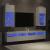 Comode TV cu lumini LED, 2 buc., alb, 40,5x30x90 cm GartenMobel Dekor