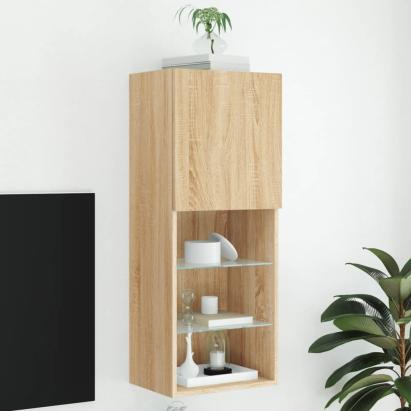 Comodă TV cu lumini LED, stejar sonoma, 40,5x30x102 cm GartenMobel Dekor
