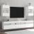 Comode TV de perete cu lumini LED, 2 buc., alb, 40x30x60,5 cm GartenMobel Dekor