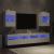 Comode TV de perete cu lumini LED, 2 buc., alb, 40x30x60,5 cm GartenMobel Dekor