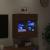 Comodă TV de perete cu lumini LED, stejar maro, 58,5x30x60,5 cm GartenMobel Dekor
