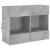 Comodă TV de perete cu lumini LED, gri beton, 78,5x30x60,5 cm GartenMobel Dekor