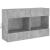 Comodă TV de perete cu lumini LED, gri beton, 98,5x30x60,5 cm GartenMobel Dekor