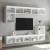 Comode TV cu lumini LED, 2 buc., alb, 60x30x30 cm GartenMobel Dekor