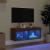 Comodă TV cu lumini LED, stejar maro, 80x30x30 cm GartenMobel Dekor