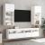Comode TV de perete cu lumini LED, 2 buc., alb, 40x30x40 cm GartenMobel Dekor