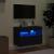 Comodă TV de perete cu lumini LED, negru, 60x30x40 cm GartenMobel Dekor
