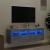 Comode TV de perete cu lumini LED 2 buc. gri beton 60x30x40 cm GartenMobel Dekor