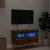 Comodă TV de perete cu lumini LED, stejar fumuriu, 80x30x40 cm GartenMobel Dekor