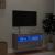 Comodă TV de perete cu lumini LED, gri sonoma, 80x30x40 cm GartenMobel Dekor