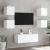 Comode TV de perete cu lumini LED, 2 buc., alb, 30,5x35x30 cm GartenMobel Dekor