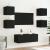 Comode TV de perete cu lumini LED, 2 buc., negru, 30,5x35x30 cm GartenMobel Dekor