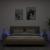 Comode TV de perete cu lumini LED, 2 buc., negru, 30,5x35x30 cm GartenMobel Dekor