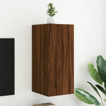 Comodă TV de perete cu lumini LED, stejar maro, 30,5x35x70 cm GartenMobel Dekor